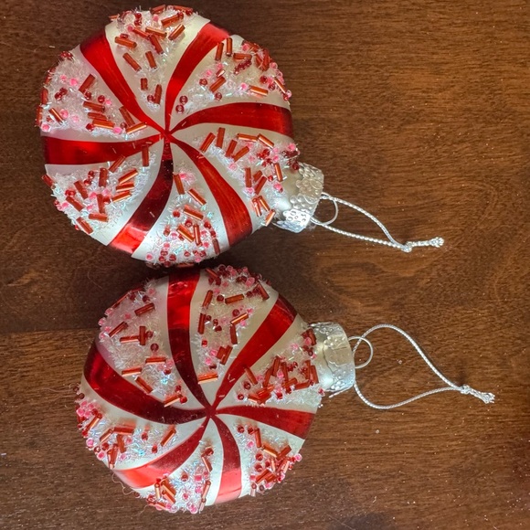 Blown glass peppermint, candy ornaments - Picture 3 of 4